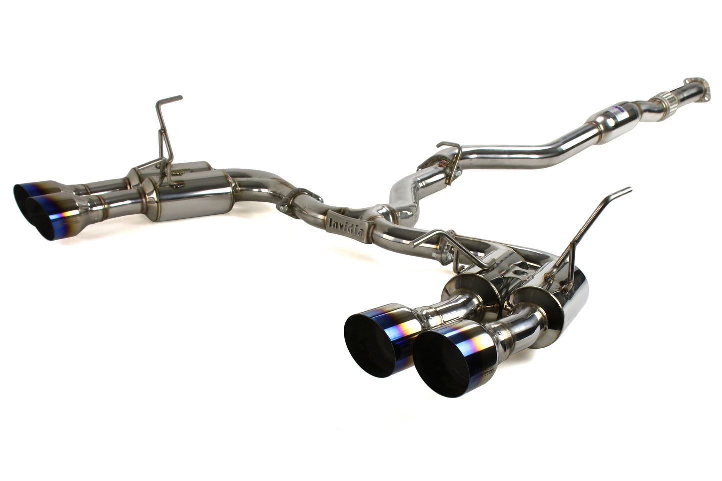 Invidia R400 Gemini Single Layer Cat Back Exhaust w/ Titanium Burnt Tips - 2015-2021 Subaru WRX / STI