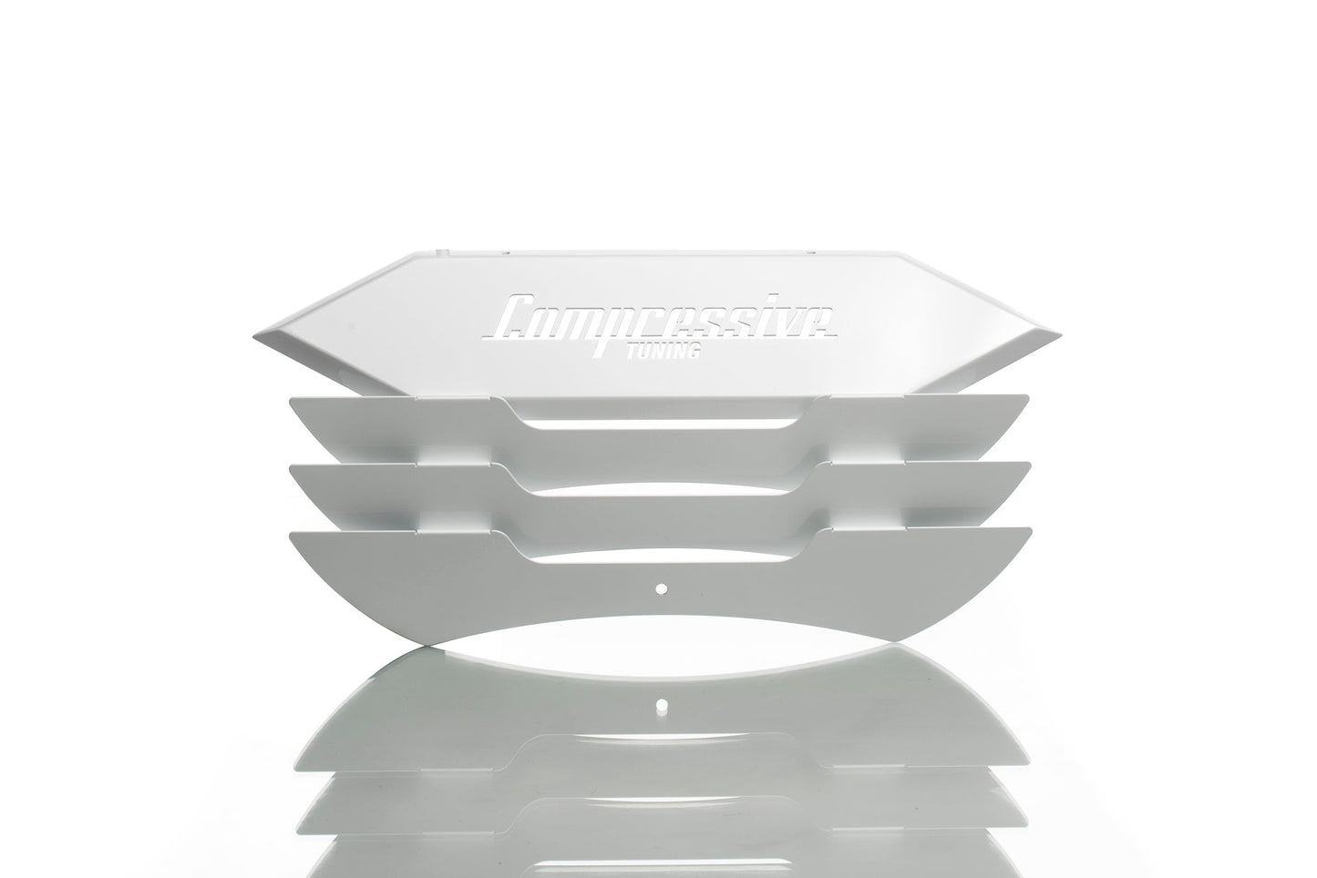 Compressive Tuning STI Louver Covers, pulley cover kit, WHITE - 2015-2021 Subaru STI / 2008-2014 Impreza