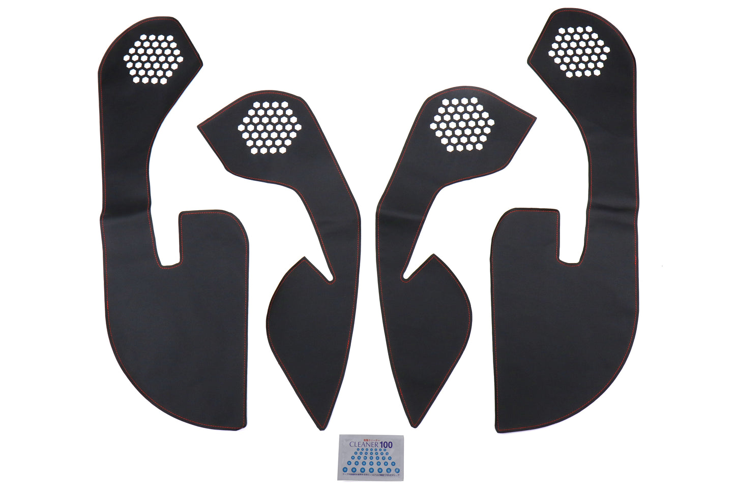 OLM Leather Look Kick Guard Protection Set w/ Red Stitching (For Non-Harmon Kardon Systems) - 2015-2021 Subaru WRX / STI