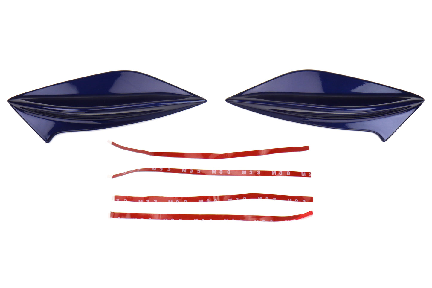 OLM STI Spoiler Side Fins - Lapis Blue Pearl (K3X) - 2015-2021 Subaru STI / WRX (With STI Wing)