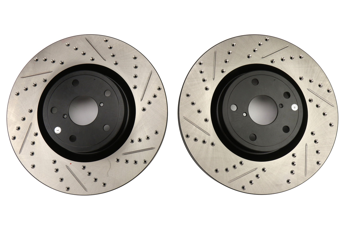 Stoptech Drilled and Slotted Rotor Pair Front - 2005-2017 Subaru STI
