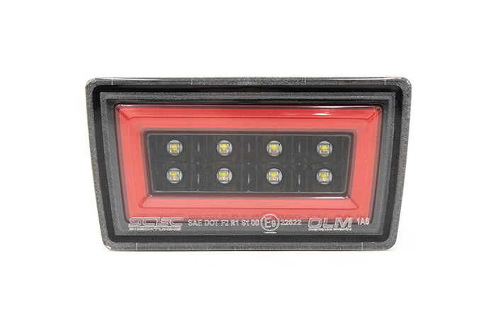 OLM F1 Style NB+R V2 4th Brake Light (Clear Lens, Gloss Black Base, Red Bar) - 2015-2021 Subaru WRX / STI