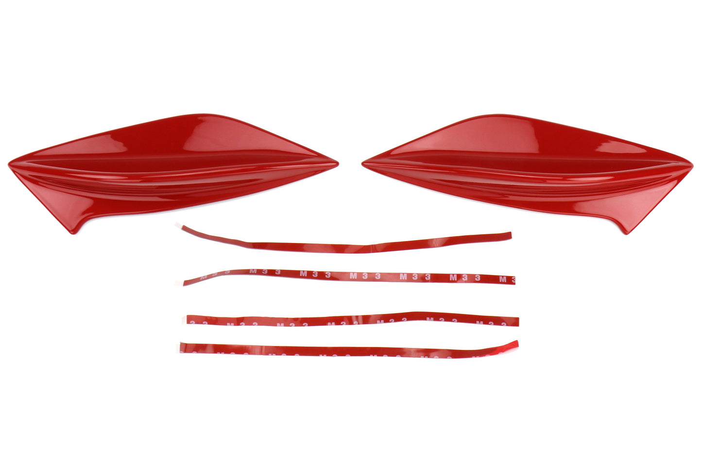 OLM STI Spoiler Side Fins - Pure Red (M7Y) - 2015-2021 Subaru STI / WRX (With STI Wing)