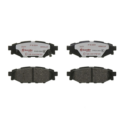 Brembo OE 17-20 Toyota 86 / 08-23 Subaru Impreza Premium Low-Met OE Equivalent Brake Pad - Rear