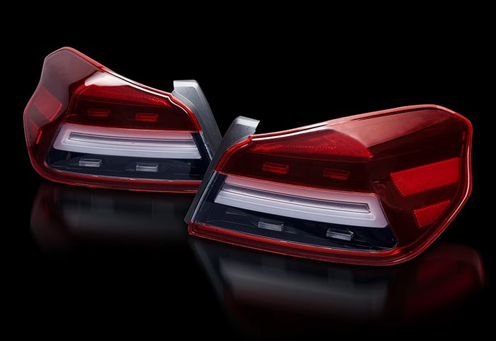 Corazon LED Type-R LED Sequential Tail Lights - Red Lens/White Bar - 2015-2021 Subaru WRX / STI