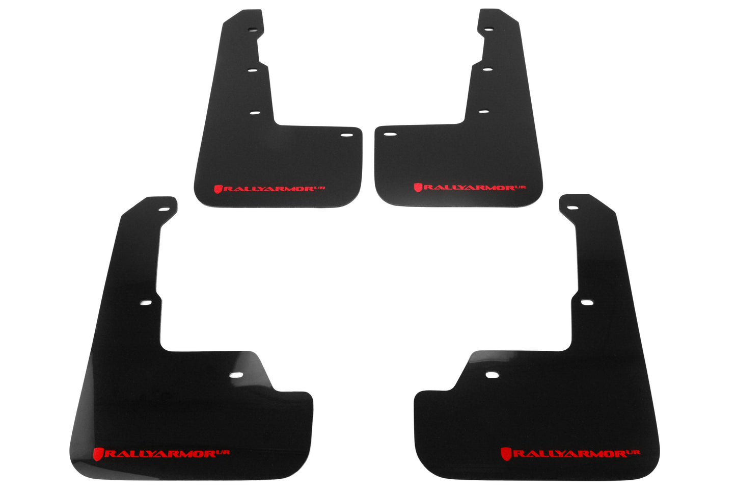 Rally Armor UR Mudflaps Black Urethane Red Logo - 2015-2021 Subaru WRX / STI