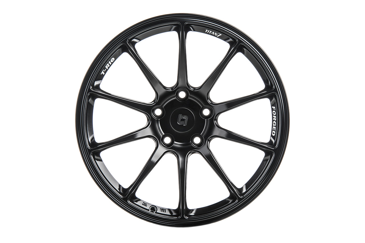 TITAN 7 T-R10 Machine Black 18x9 +28 5x114.3 (Single Wheel) - 2015-2024 Subaru WRX / 2015-2021 STI / 2019-2023 Forester