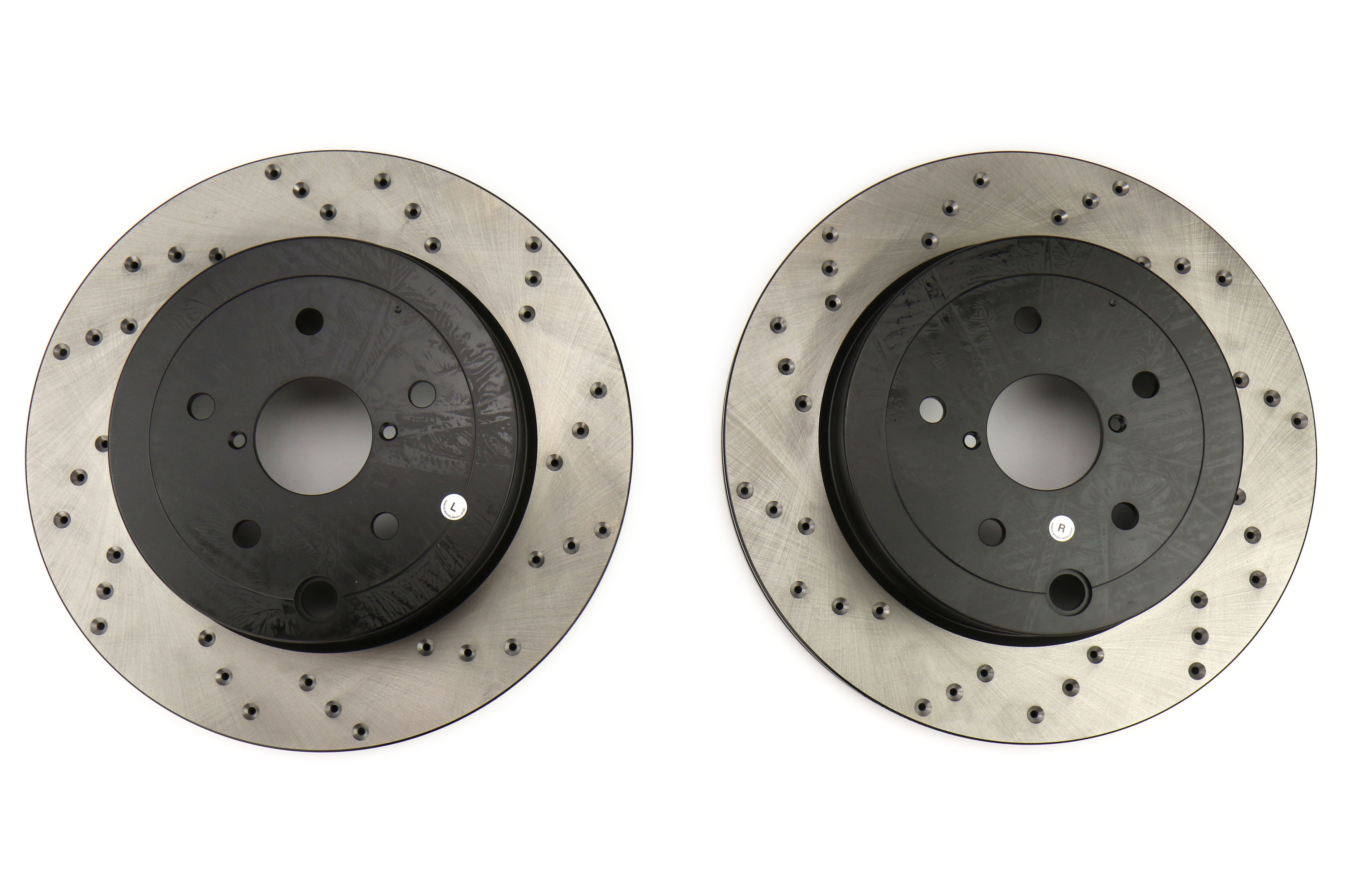 Stoptech Drilled Rotor Pair Rear - 2008-2017 Subaru STI