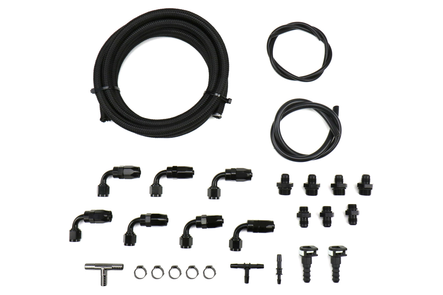 IAG Braided Fuel Line and Fitting Kit For Aftermarket FPR - 2002-2021 Subaru WRX / 2004-2021 STI / 2006-2013 Forester / 2008-2012 Legacy