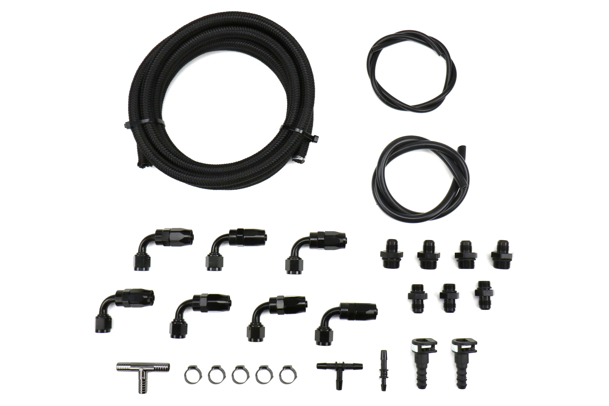 IAG Braided Fuel Line and Fitting Kit For Aftermarket FPR - 2002-2021 Subaru WRX / 2004-2021 STI / 2006-2013 Forester / 2008-2012 Legacy