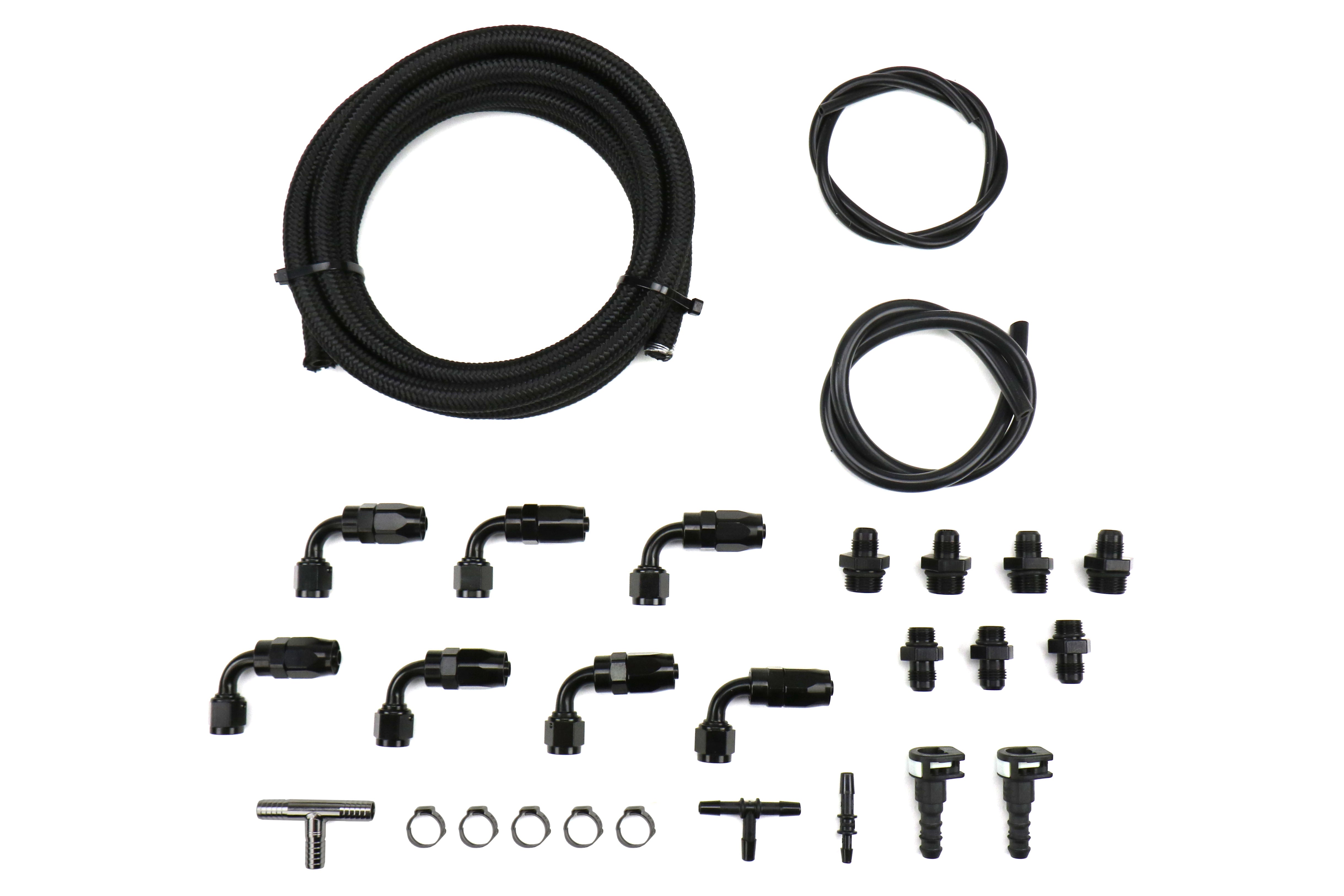 IAG Braided Fuel Line and Fitting Kit For Aftermarket FPR - 2002-2021 Subaru WRX / 2004-2021 STI / 2006-2013 Forester / 2008-2012 Legacy