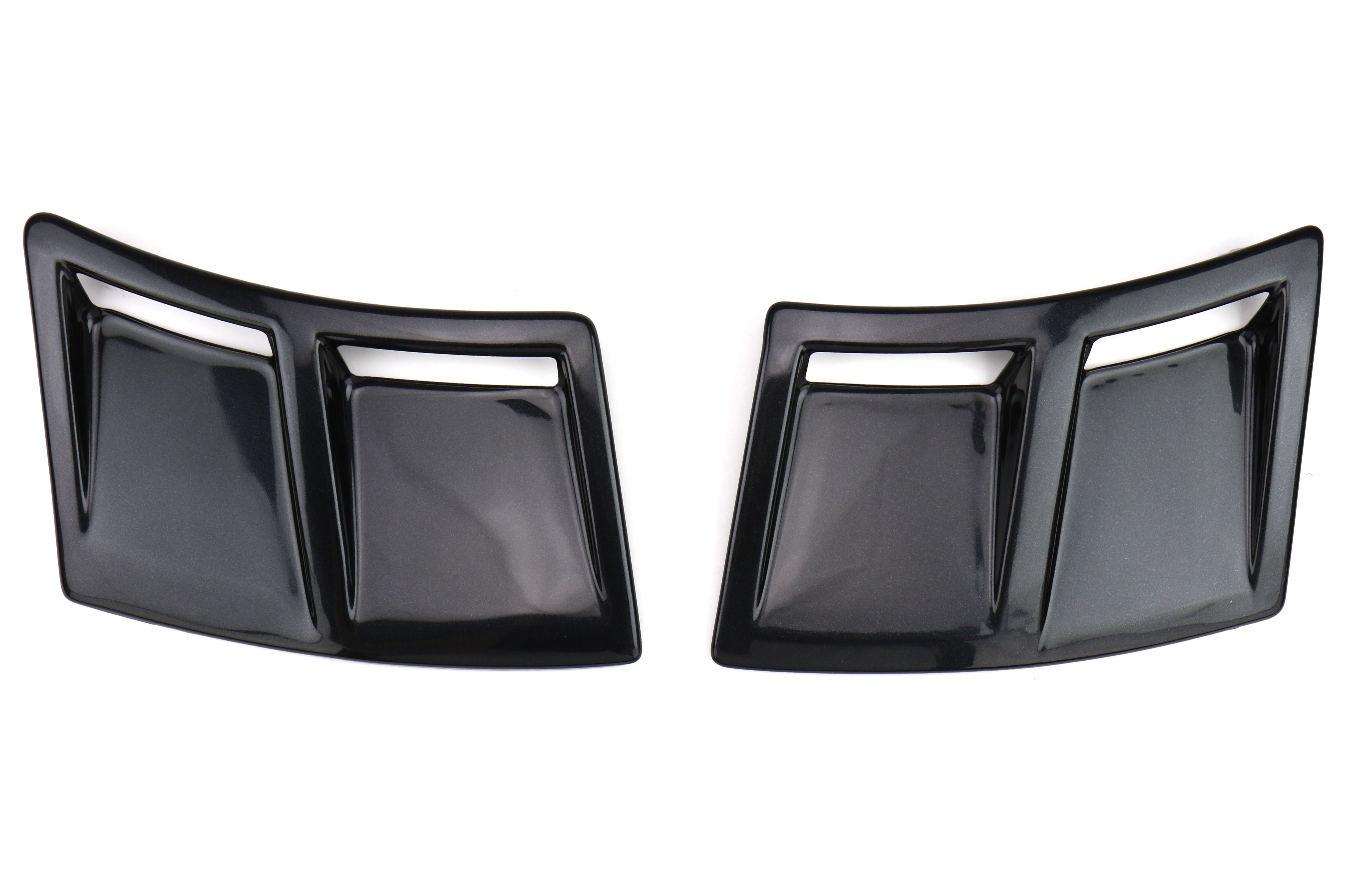 OLM S207 Style Paint Matched Rear Bumper Vent Inserts - Dark Gray Metallic / Asphalt (61K) - 2015-2021 Subaru WRX / STI