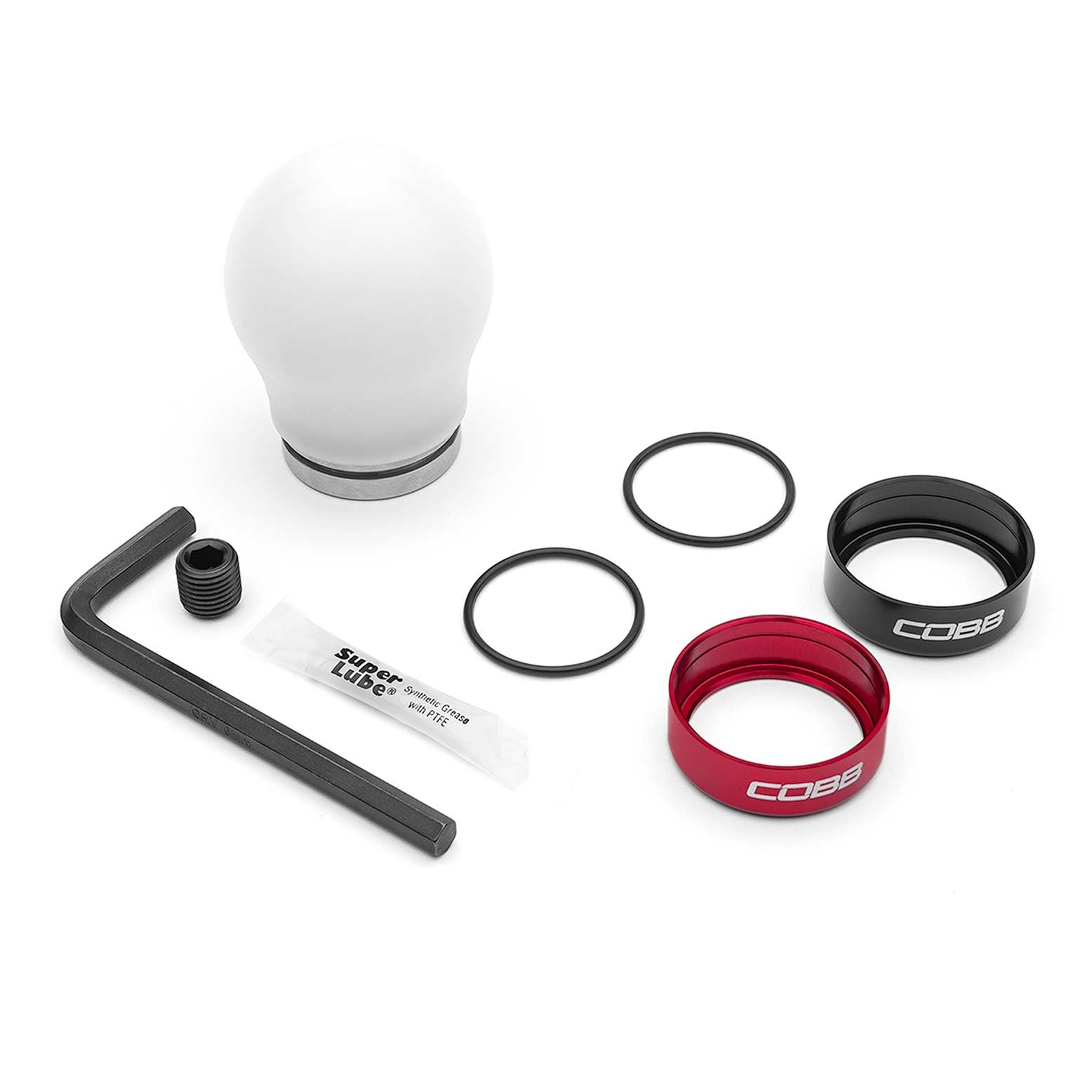 COBB Short Weighted Shift Knob - White - 2013-2016 Scion FR-S / 2013-2024 Subaru BRZ / 2017-2024 Toyota GT-86/GR86 / 2013-2018 Ford Focus / 2014-2019 Ford Fiesta