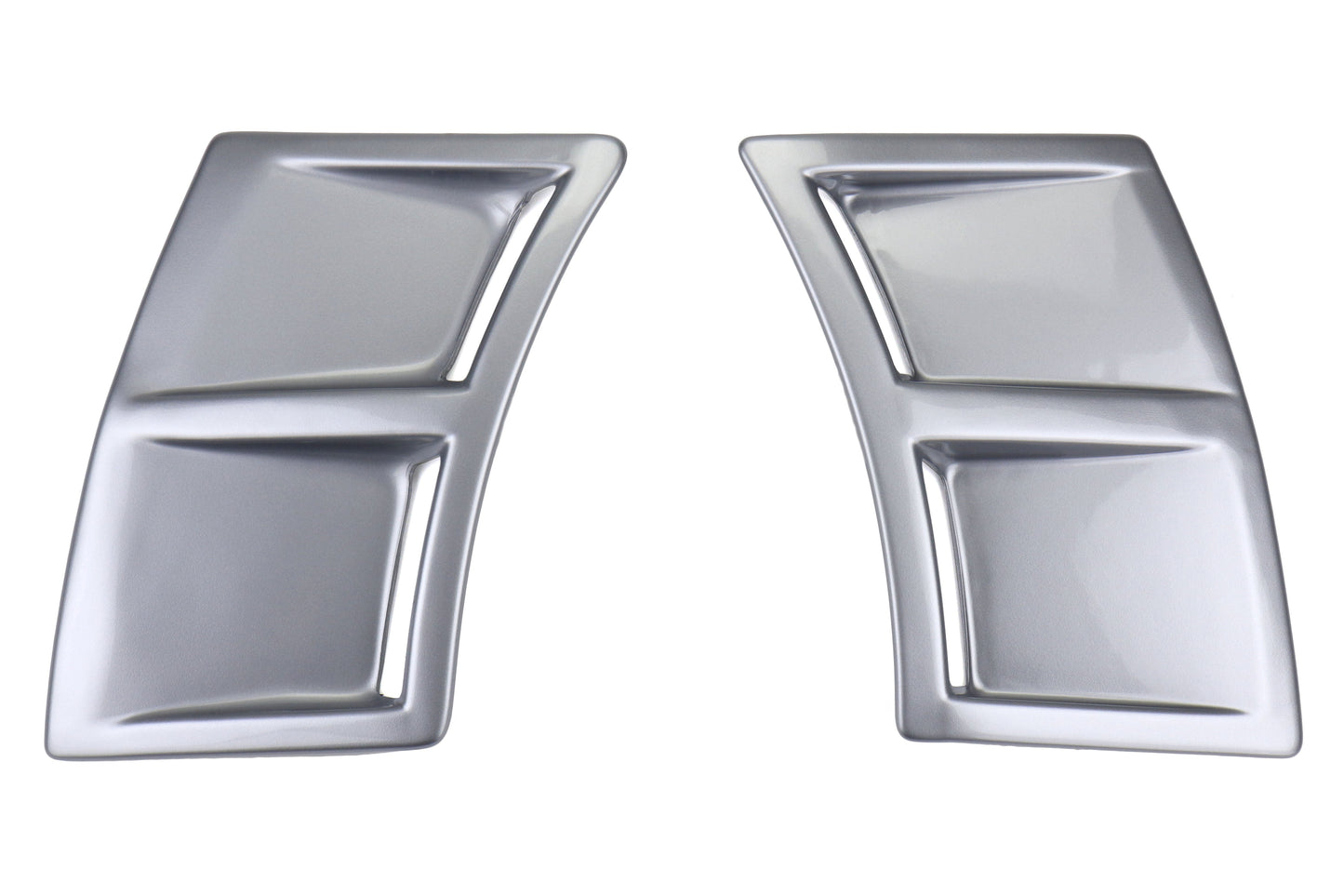OLM S207 Style Paint Matched Rear Bumper Vent Inserts - Ice Silver Metallic / Steel (G1U) - 2015-2021 Subaru WRX / STI