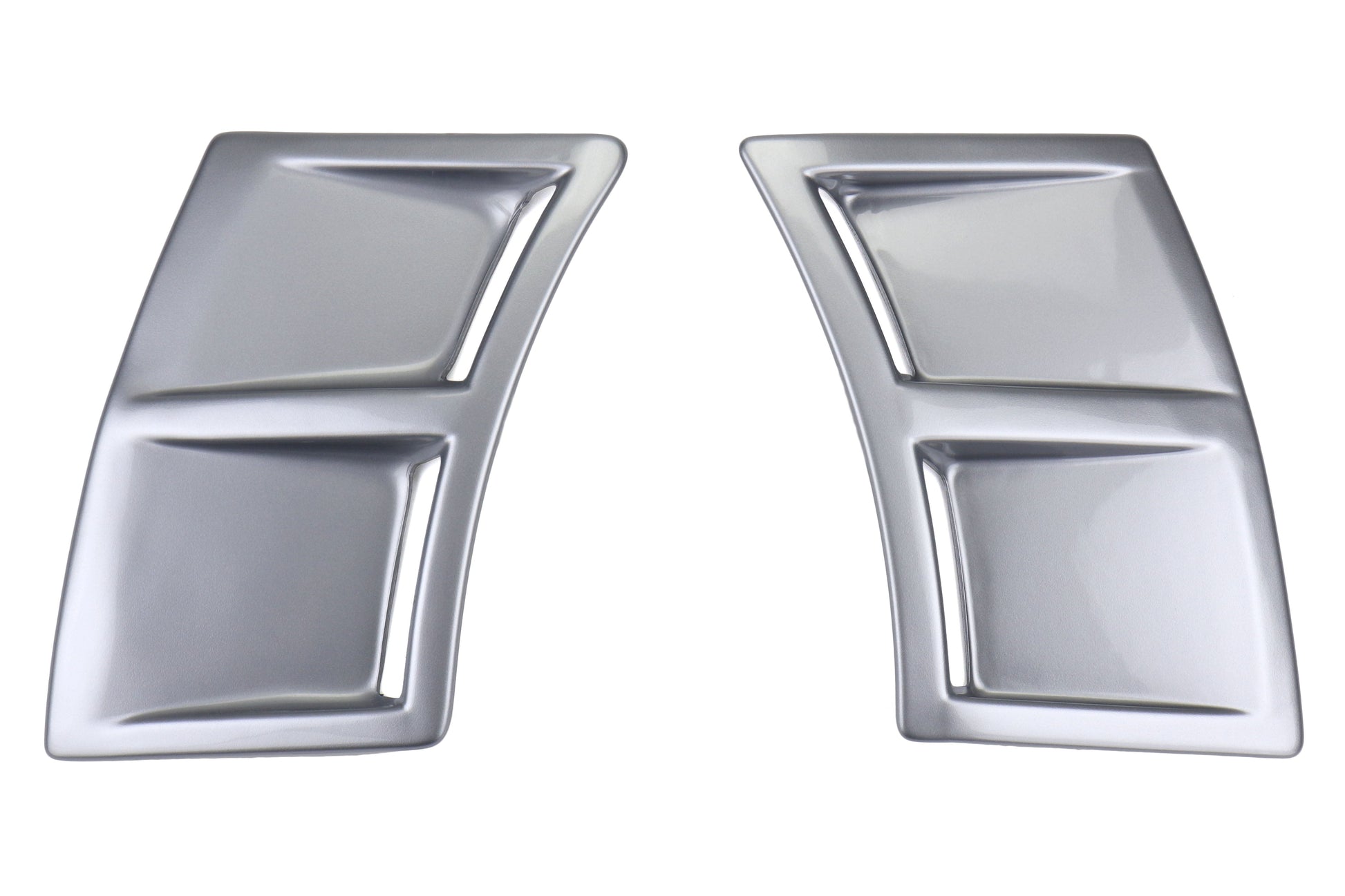 OLM S207 Style Paint Matched Rear Bumper Vent Inserts - Ice Silver Metallic / Steel (G1U) - 2015-2021 Subaru WRX / STI