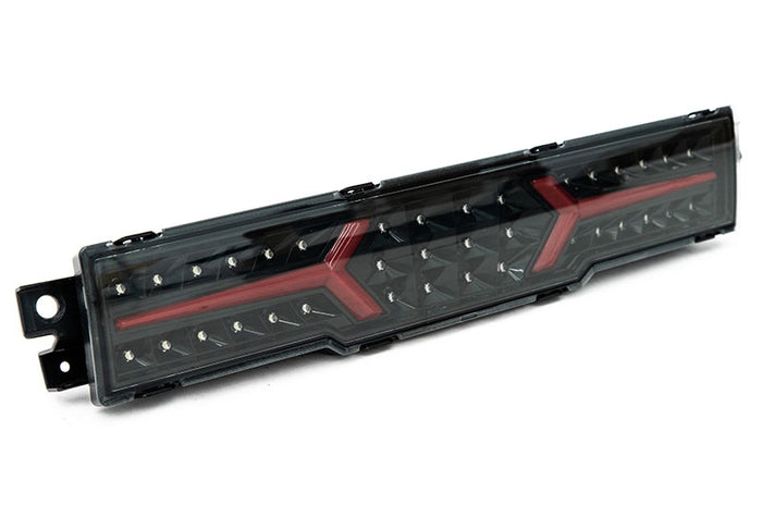 OLM V1 Rear Fog Light w/ OLM Plug and Play Harness - Clear Lens / Black Base / Red Bar - 2022-2024 Toyota GR86 / Subaru BRZ