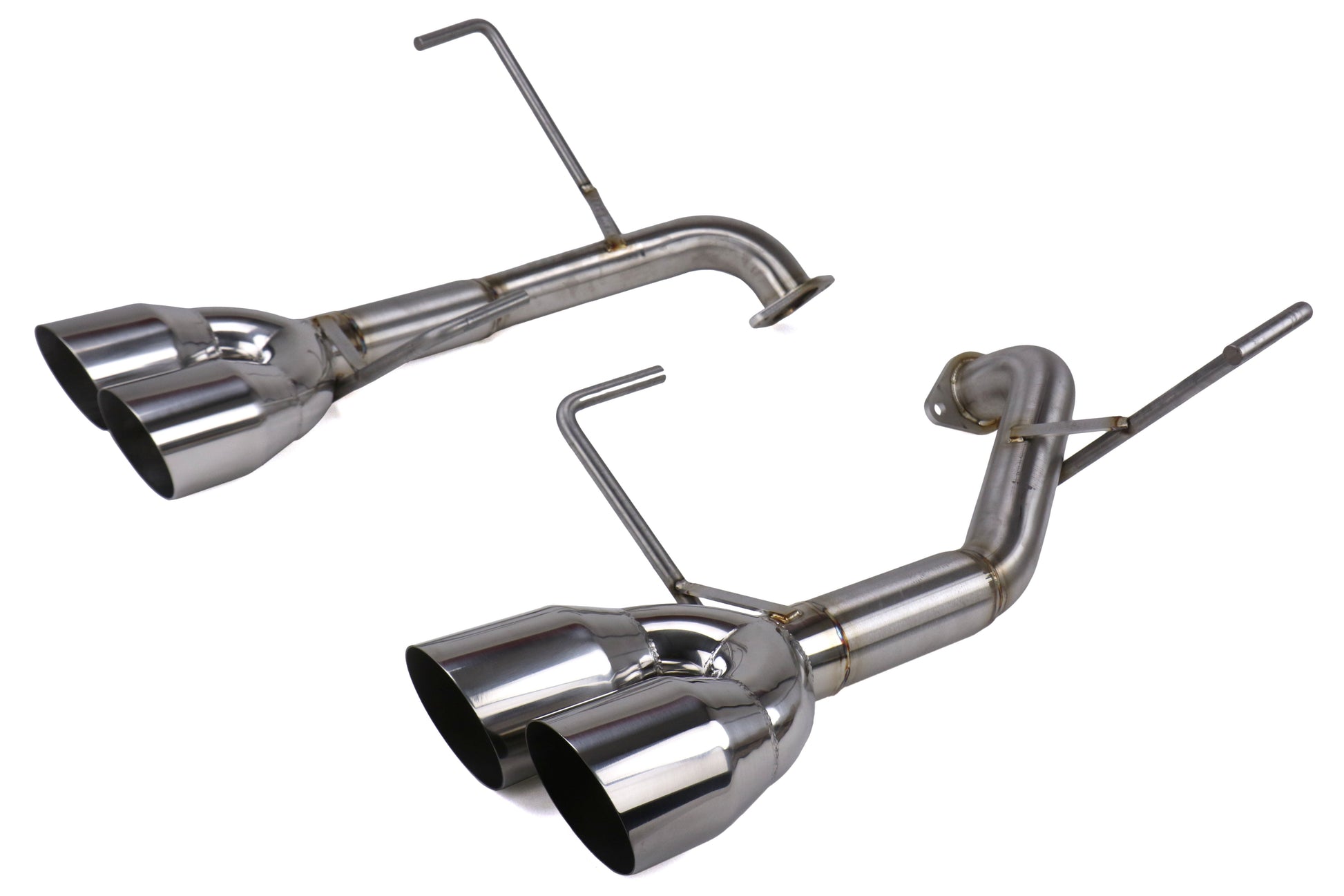 Nameless Performance Muffler Delete Polished Single Wall Tips - 2015-2021 Subaru WRX / 2015-2018 STI