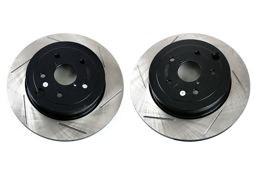 Stoptech Slotted Rotor Pair Rear - 2008-2017 Subaru STI