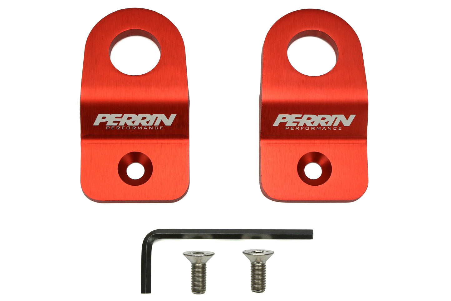 PERRIN Upper Radiator Bracket Set Red - 2008-2014 Subaru WRX / STI