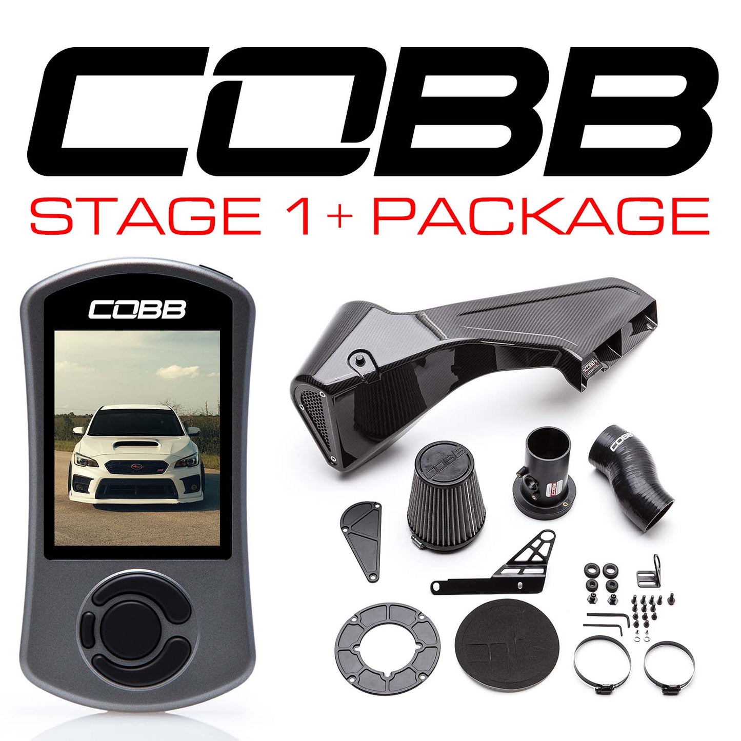 COBB Tuning Subaru Stage 1+ Redline Carbon Fiber Power Package - 2015-2021 Subaru STI