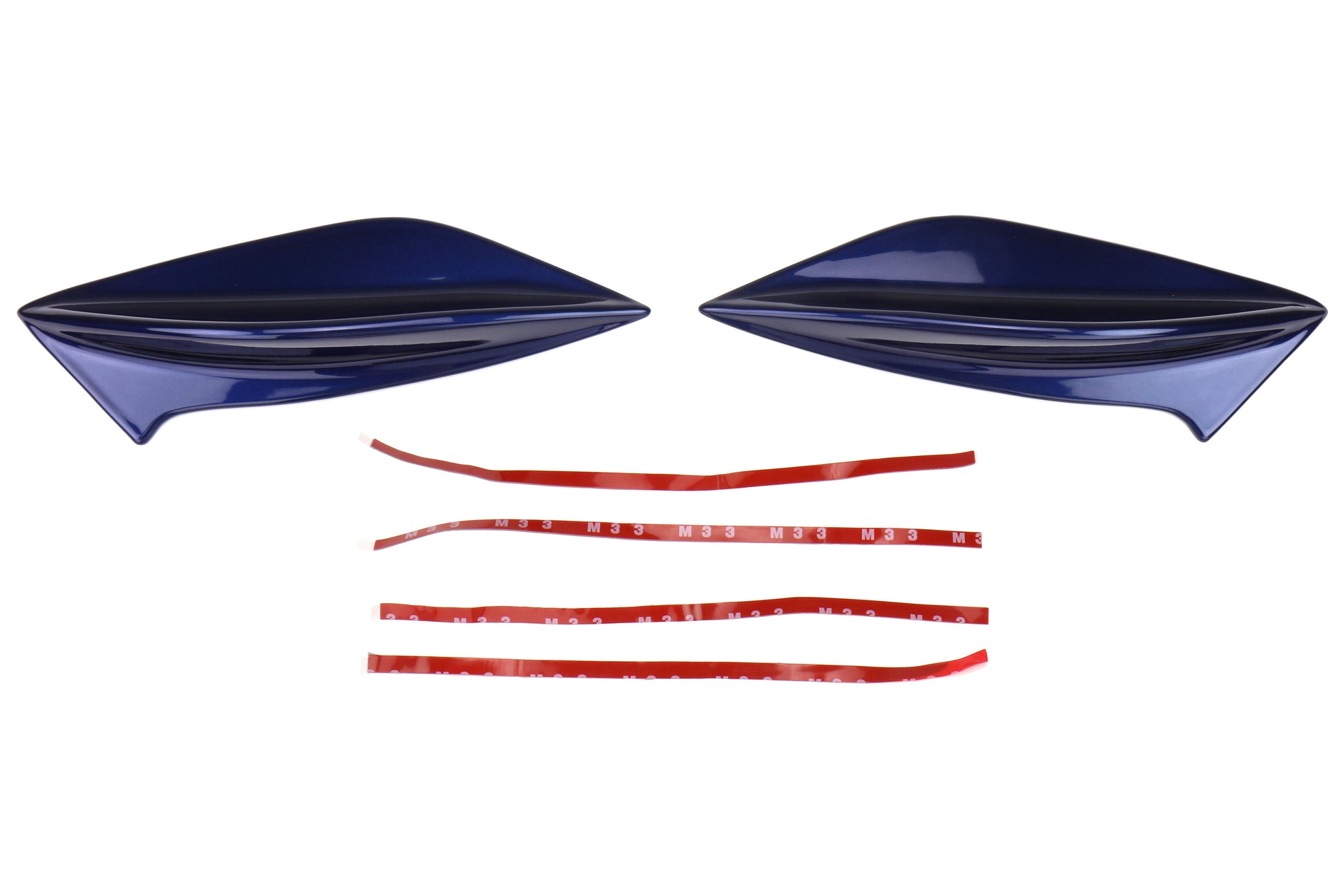 OLM STI Spoiler Side Fins - Galaxy Blue Metallic (E8H) - 2015-2021 Subaru STI / WRX (With STI Wing)