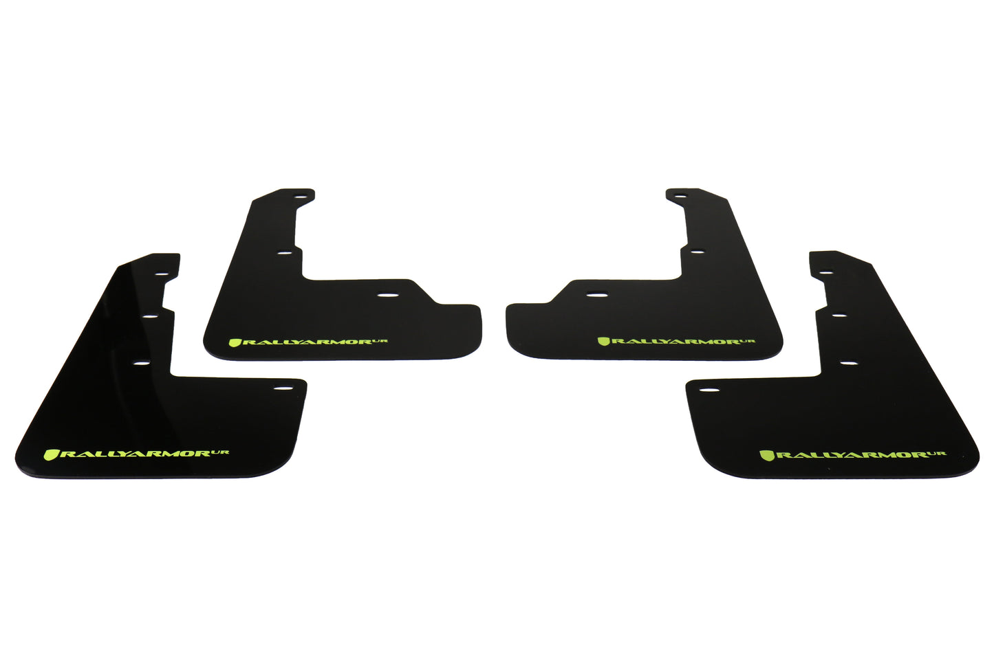 Rally Armor UR Mudflaps Black Urethane Caliper Green Logo - 2015-2024 Subaru WRX/STI