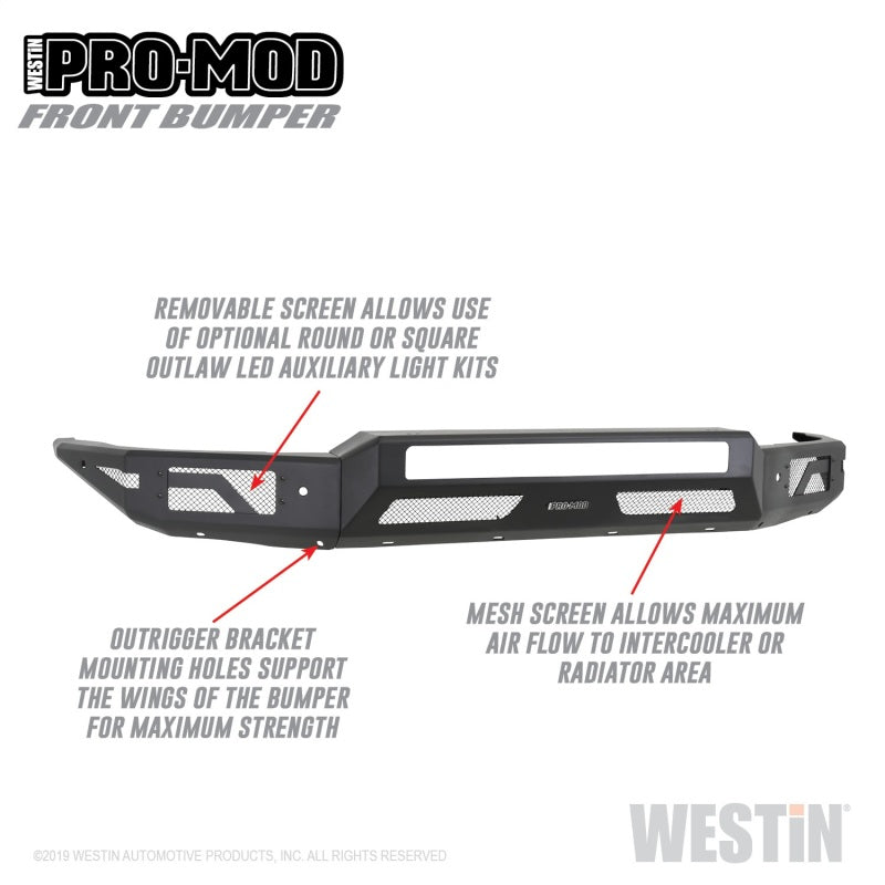 Westin 15-19 Chevrolet Silverado 2500/3500 Pro-Mod Front Bumper - Textured Black