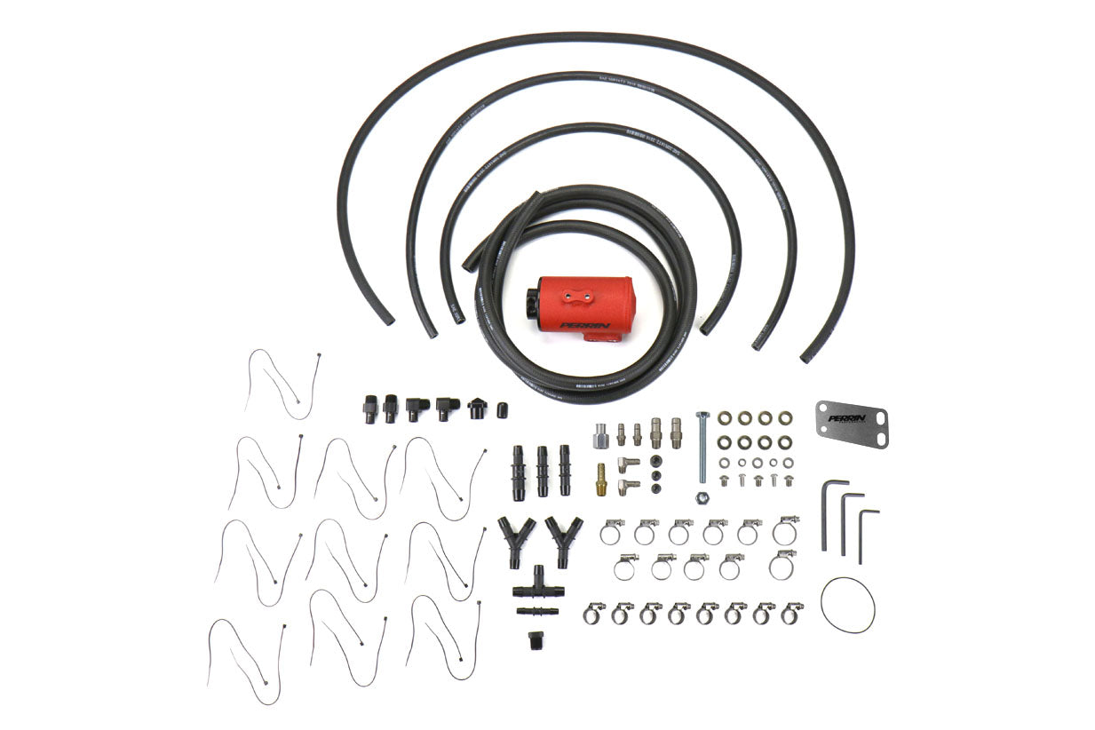 PERRIN Air Oil Separator Red Stock TMIC - 2008-2014 Subaru WRX / 2008-2021 STI