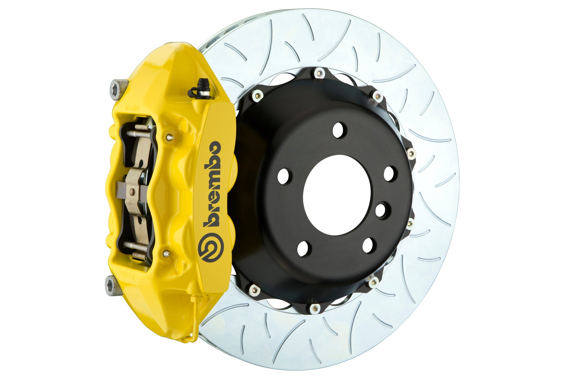 Brembo GT-R Systems 4 Piston Rear Big Brake Kit Yellow Slotted Rotors - 2015-2017 Subaru WRX/STI Models without Electronic Parking Brake / BRZ 2013+ / Scion FR-S 2013-2016