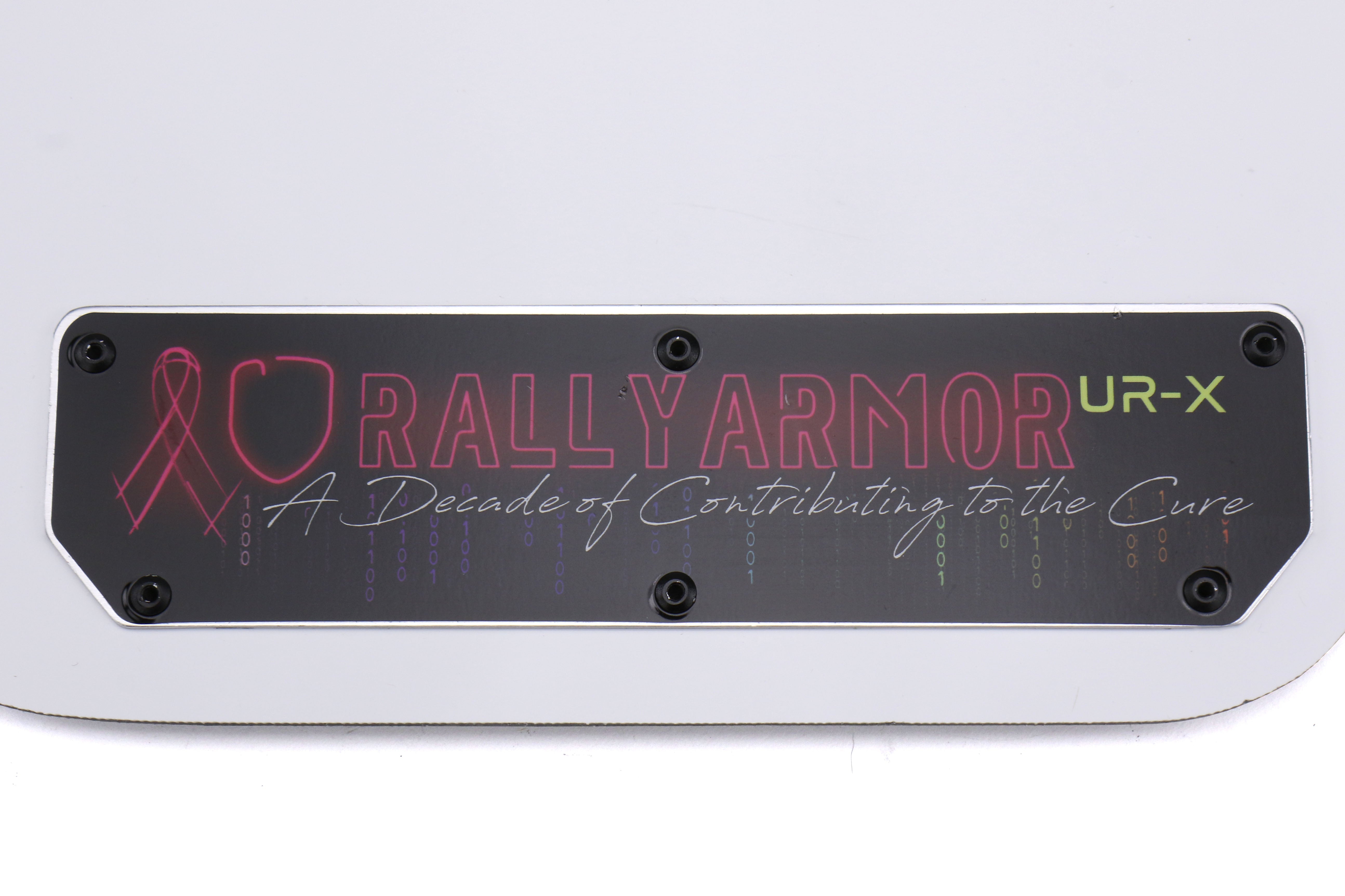 Rally Armor UR Mudflaps Breast Cancer Awarness White w/ Black Emblem - 2015-2021 Subaru WRX / STI