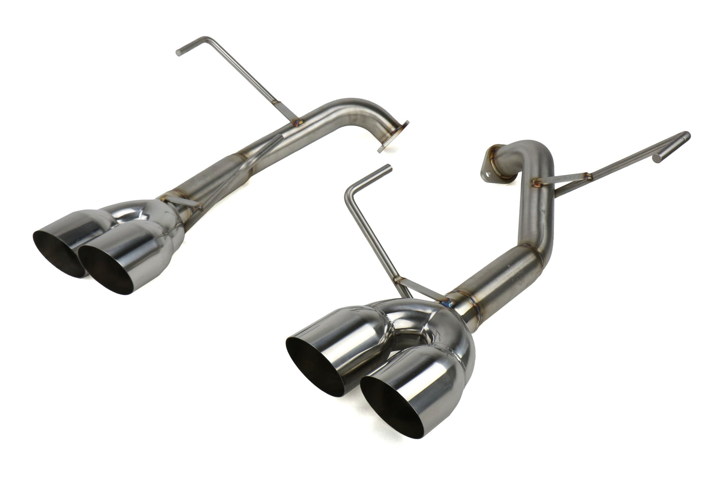 Nameless Performance Muffler Delete Single Wall Slash Cut Tips Polished - 2015-2021 Subaru WRX / 2015-2018 STI