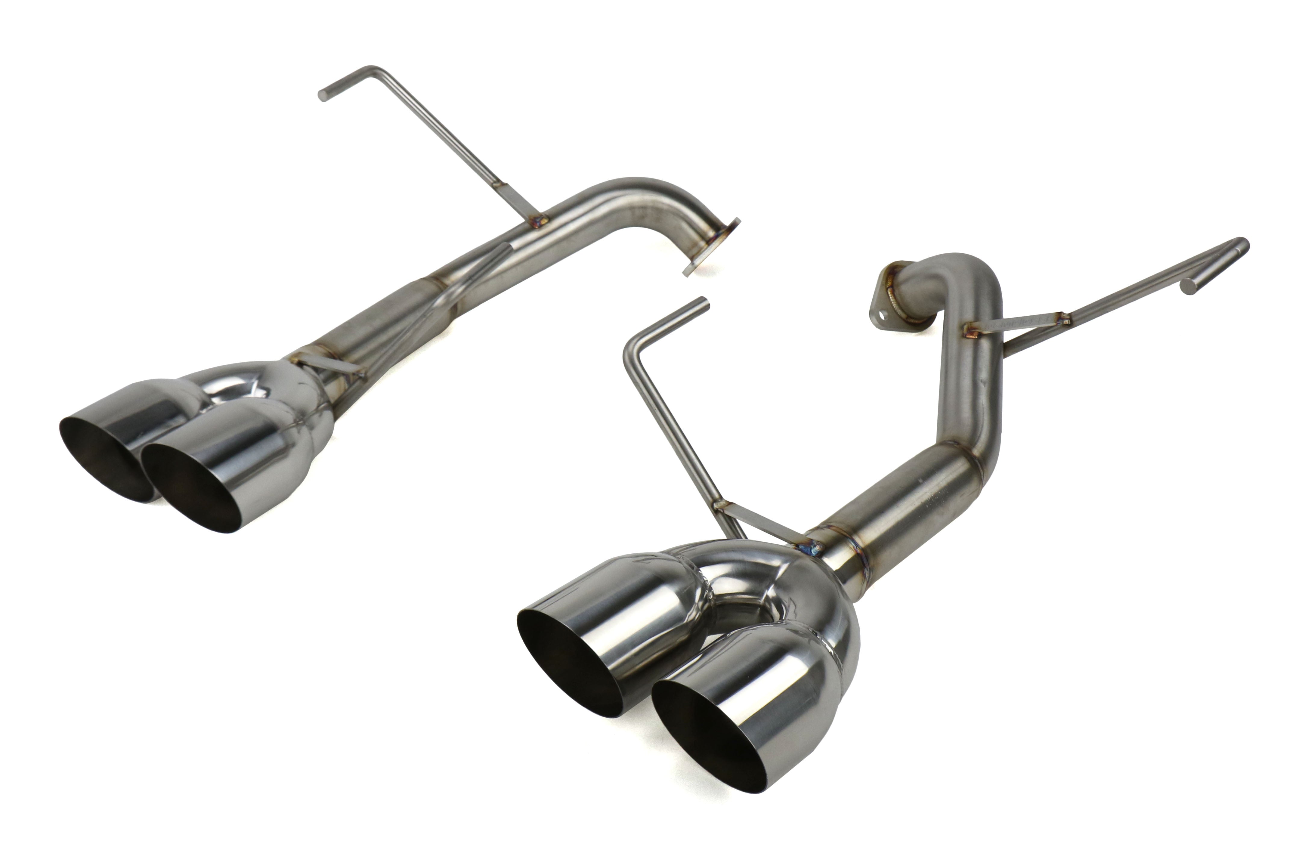 Nameless Performance Muffler Delete Single Wall Slash Cut Tips Polished - 2015-2021 Subaru WRX / 2015-2018 STI