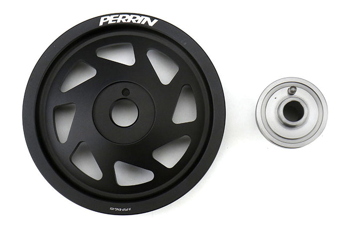 PERRIN Lightweight Crank Pulley for FA/FB Engines with Large Hub (Black) - 2015-2024 Subaru WRX / 2015-2021 STI / 2013-2024 BRZ / Scion FR-S / Toyota GR86 / 2014-2024 Subaru Forester