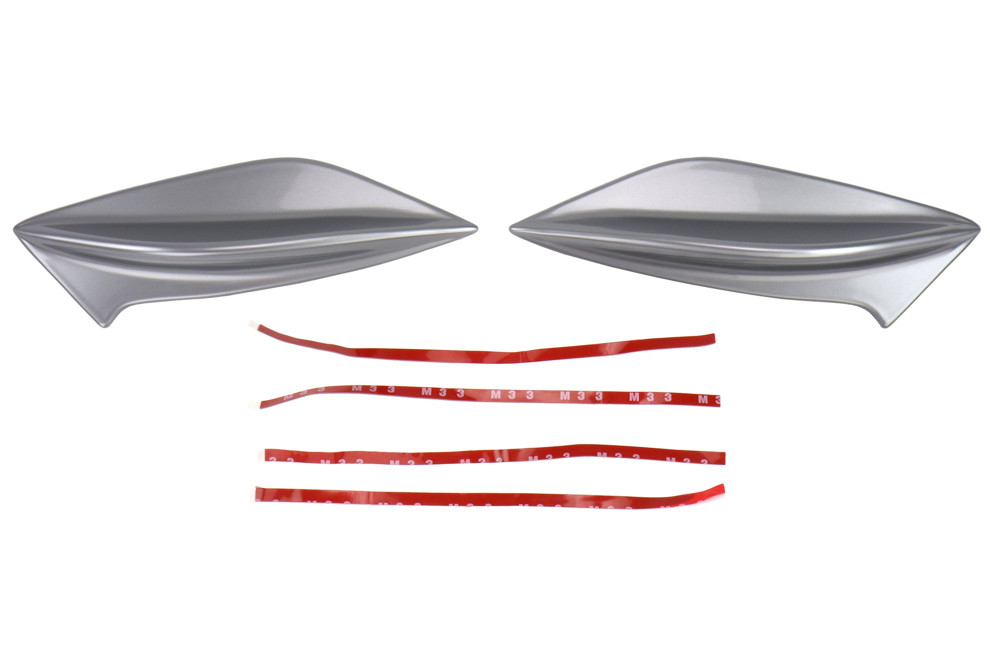 OLM STI Spoiler Side Fins - Ice Silver Metallic (G1U) - 2015-2021 Subaru STI / WRX (With STI Wing)