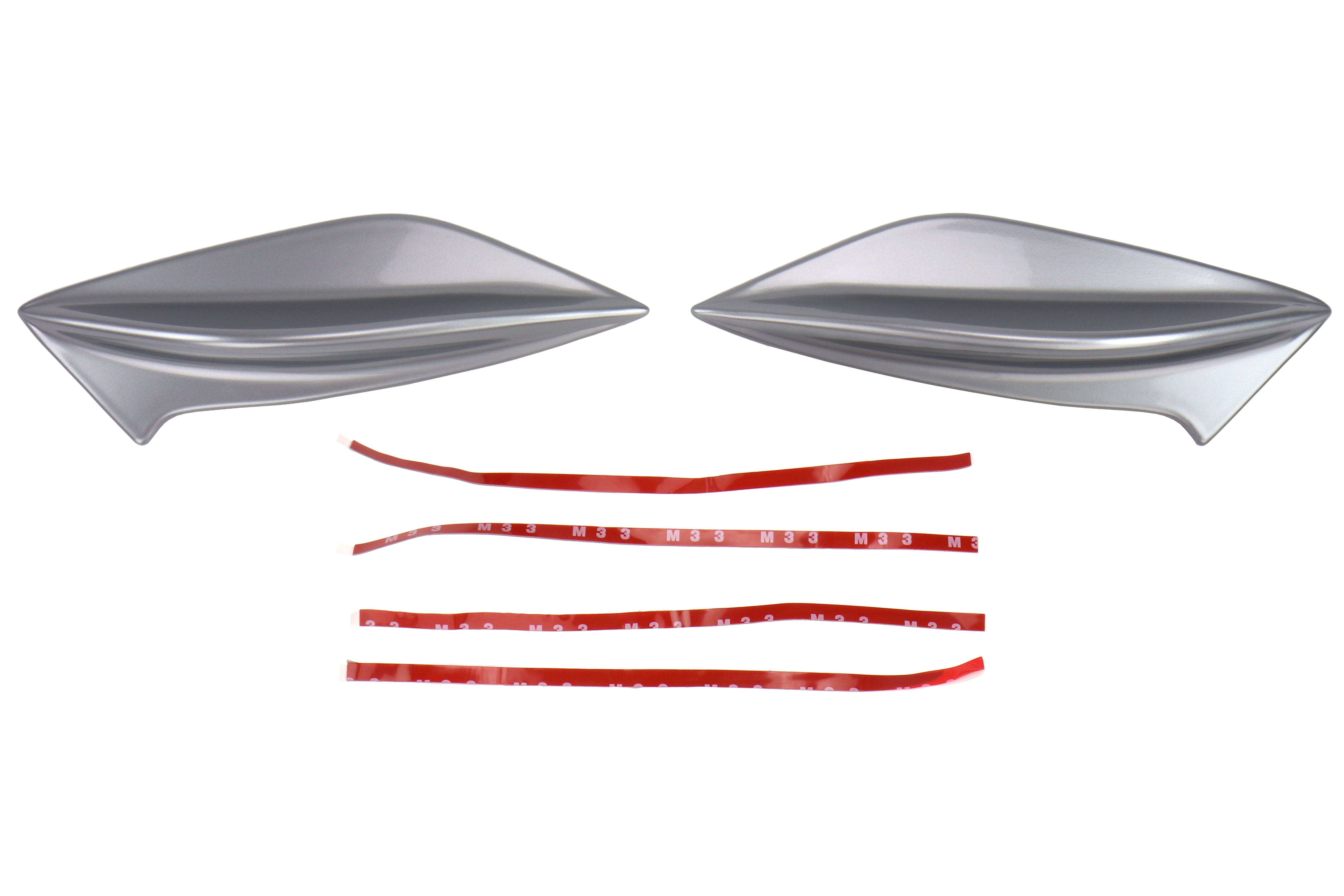 OLM STI Spoiler Side Fins - Ice Silver Metallic (G1U) - 2015-2021 Subaru STI / WRX (With STI Wing)