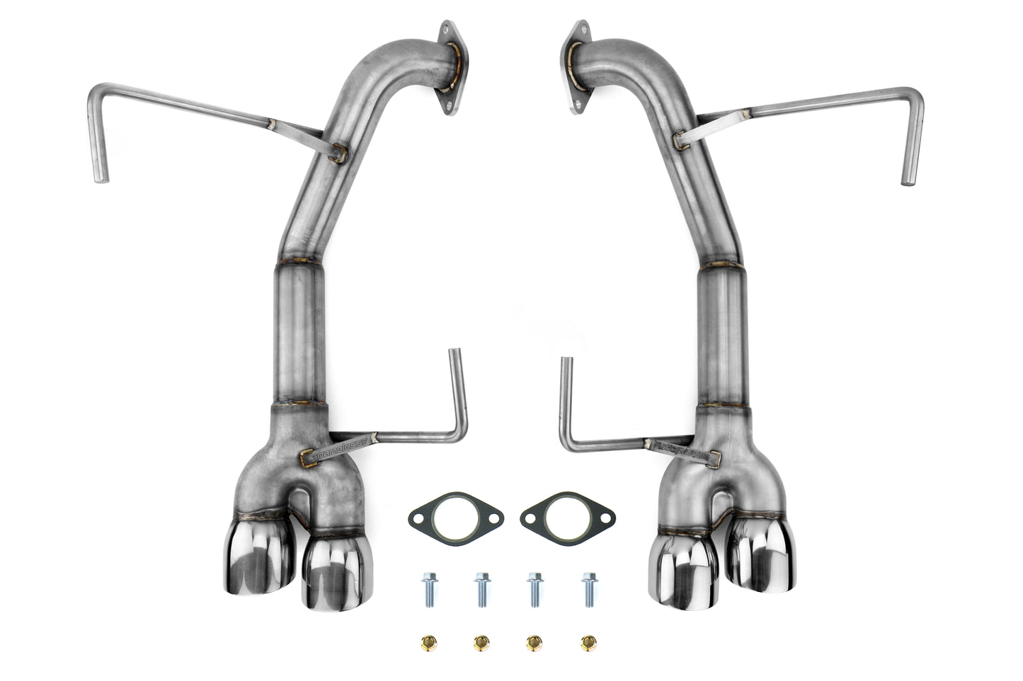 Nameless Performance Muffler Delete Double Wall Polished Tips - 2015-2021 Subaru WRX / 2015-2018 STI