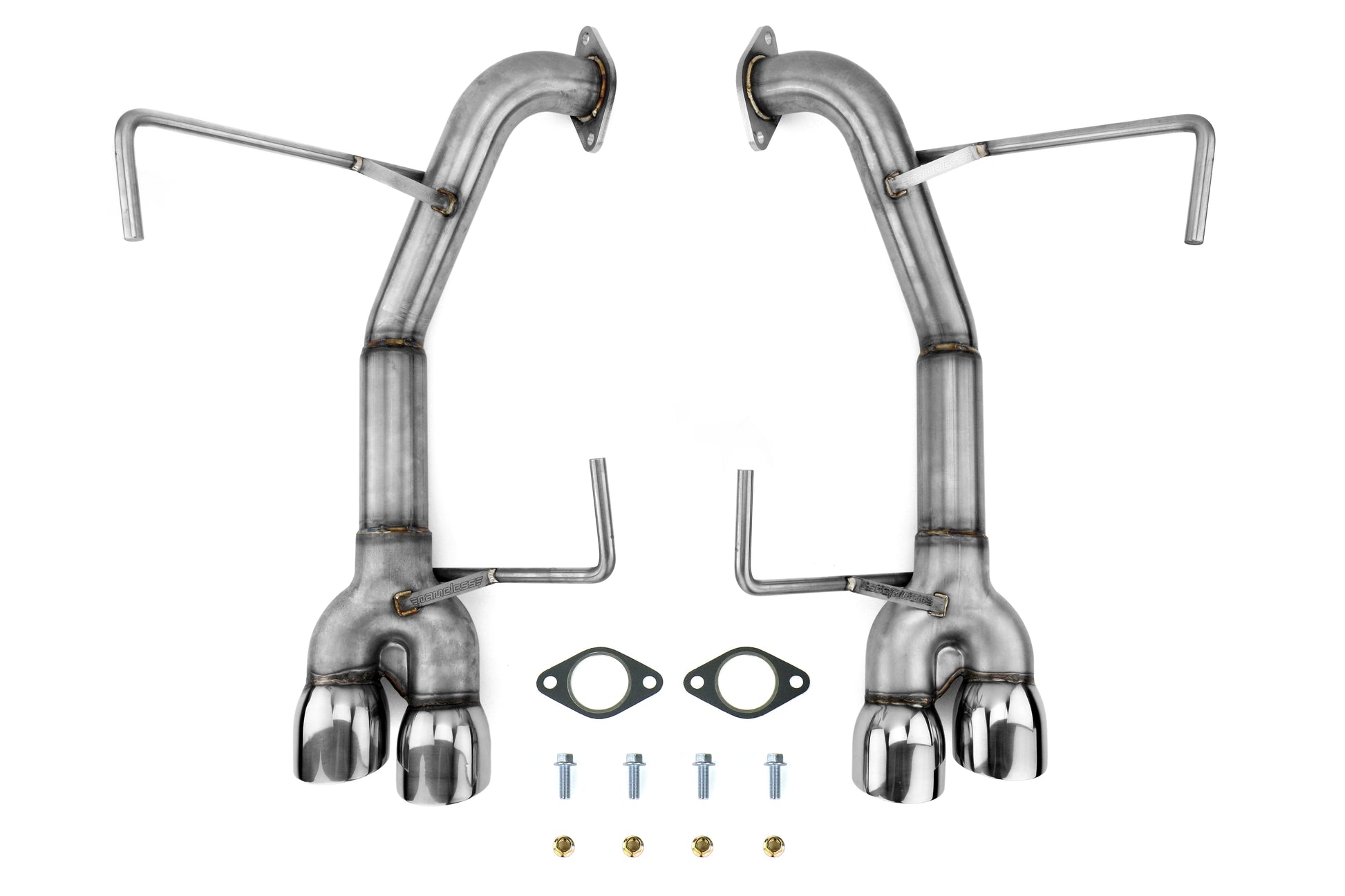 Nameless Performance Muffler Delete Double Wall Polished Tips - 2015-2021 Subaru WRX / 2015-2018 STI