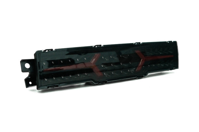 OLM V1 Rear Fog Light w/ OLM Plug and Play Harness - Smoke Lens / Black Base / Red Bar - 2022-2024 Toyota GR86 / Subaru BRZ