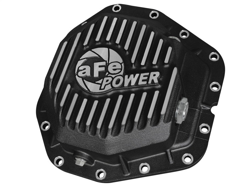 aFe Power Rear Diff Cover Black w/Machined Fins 17 Ford F-350/F-450 6.7L (td) Dana M300-14 (Dually)