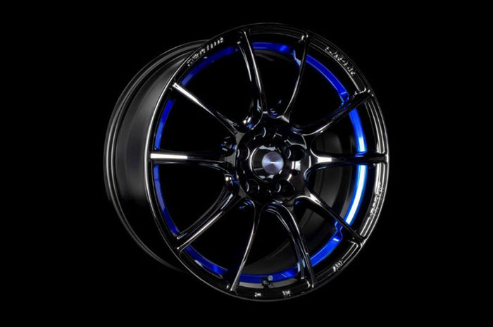 WedsSport SA-25R Blue Light Chrome II 18x9.5 +45 5x100 (Single Wheel) - 2013-2023 Subaru BRZ / Scion FR-S / Toyota GR86 / 2014-2018 Subaru Forester