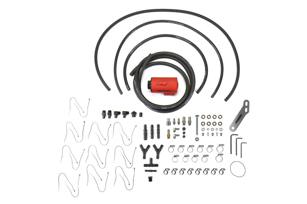 PERRIN Air Oil Separator Red Aftermarket FMIC - Subaru Models (inc. 2002-2014 WRX / 2008-2021 STI)