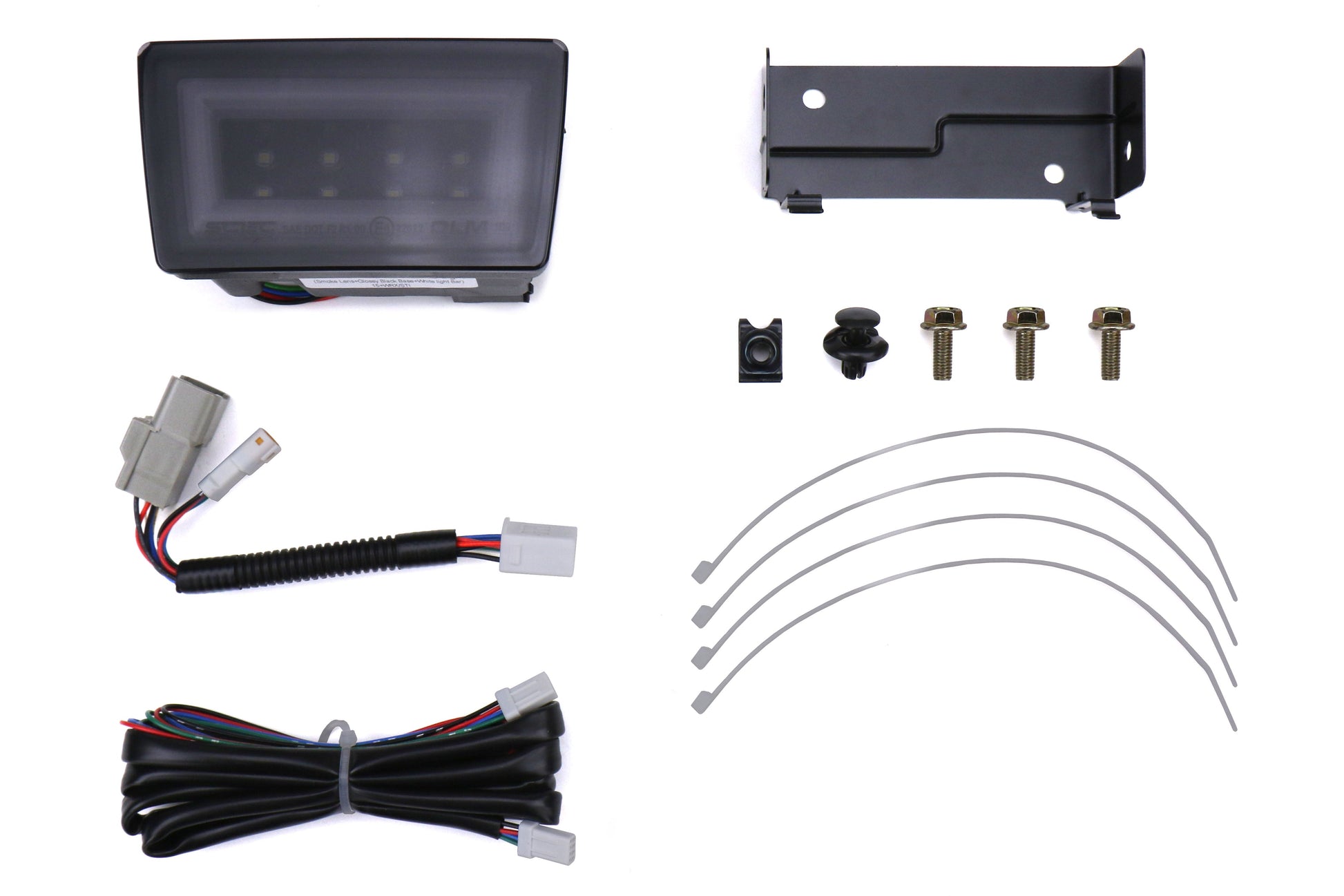 OLM NB+R F1 Rear Brake Light - Smoke Lens / Black Base / White Bar - 2015-2021 Subaru WRX / STI