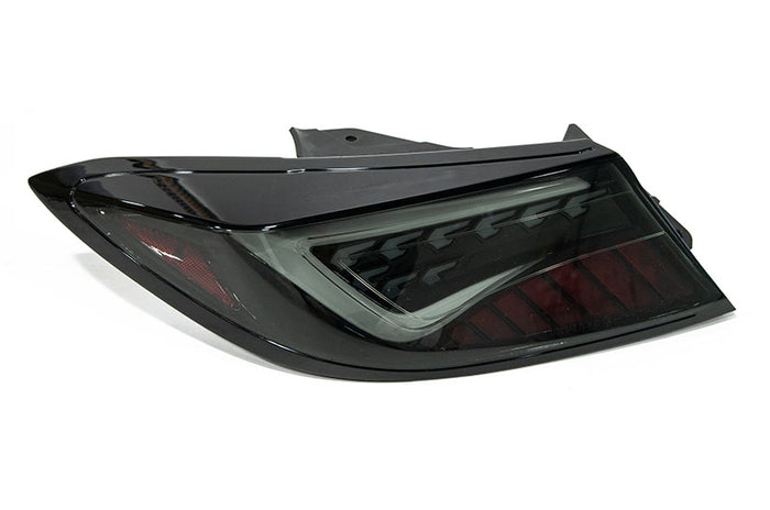 OLM Scythe Style LED Taillights (Smoke Lens, Black Base, White Bar) - 2022-2024 Toyota GR86 / Subaru BRZ