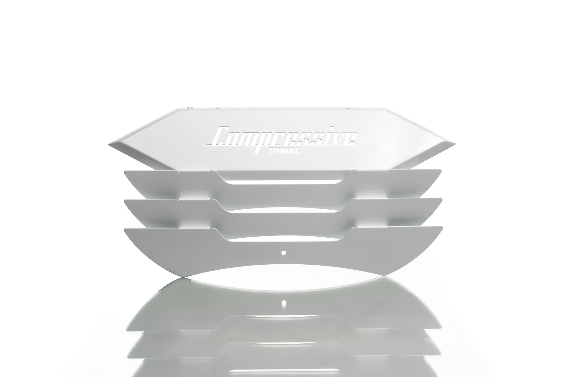 Compressive Tuning STI Louver Covers, pulley cover kit, WHITE - 2015-2021 Subaru STI / 2008-2014 Impreza