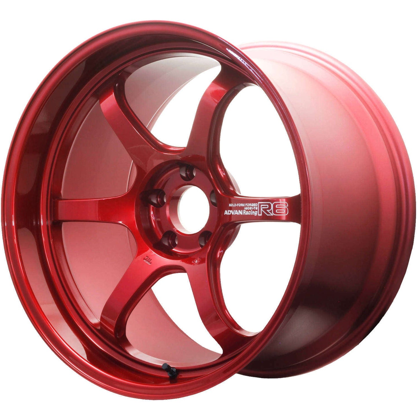 Advan Racing R6 Racing Candy Red 18x9.5 +45 5x114.3 (Single Wheel) - 2015-2023 Subaru WRX / 2015-2021 STI / 2019-2023 Forester