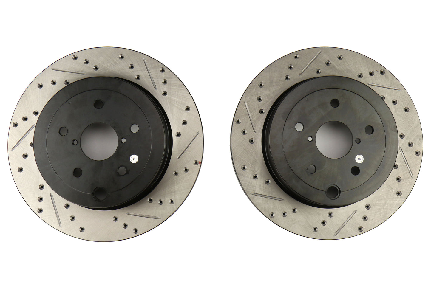 Stoptech Drilled and Slotted Rotor Pair Rear - 2008-2017 Subaru STI