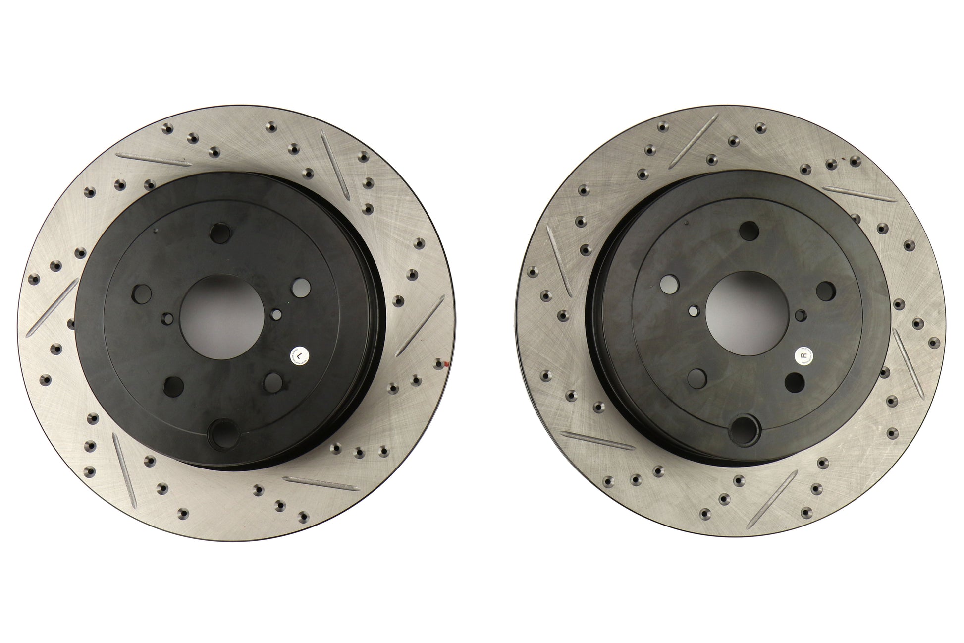 Stoptech Drilled and Slotted Rotor Pair Rear - 2008-2017 Subaru STI