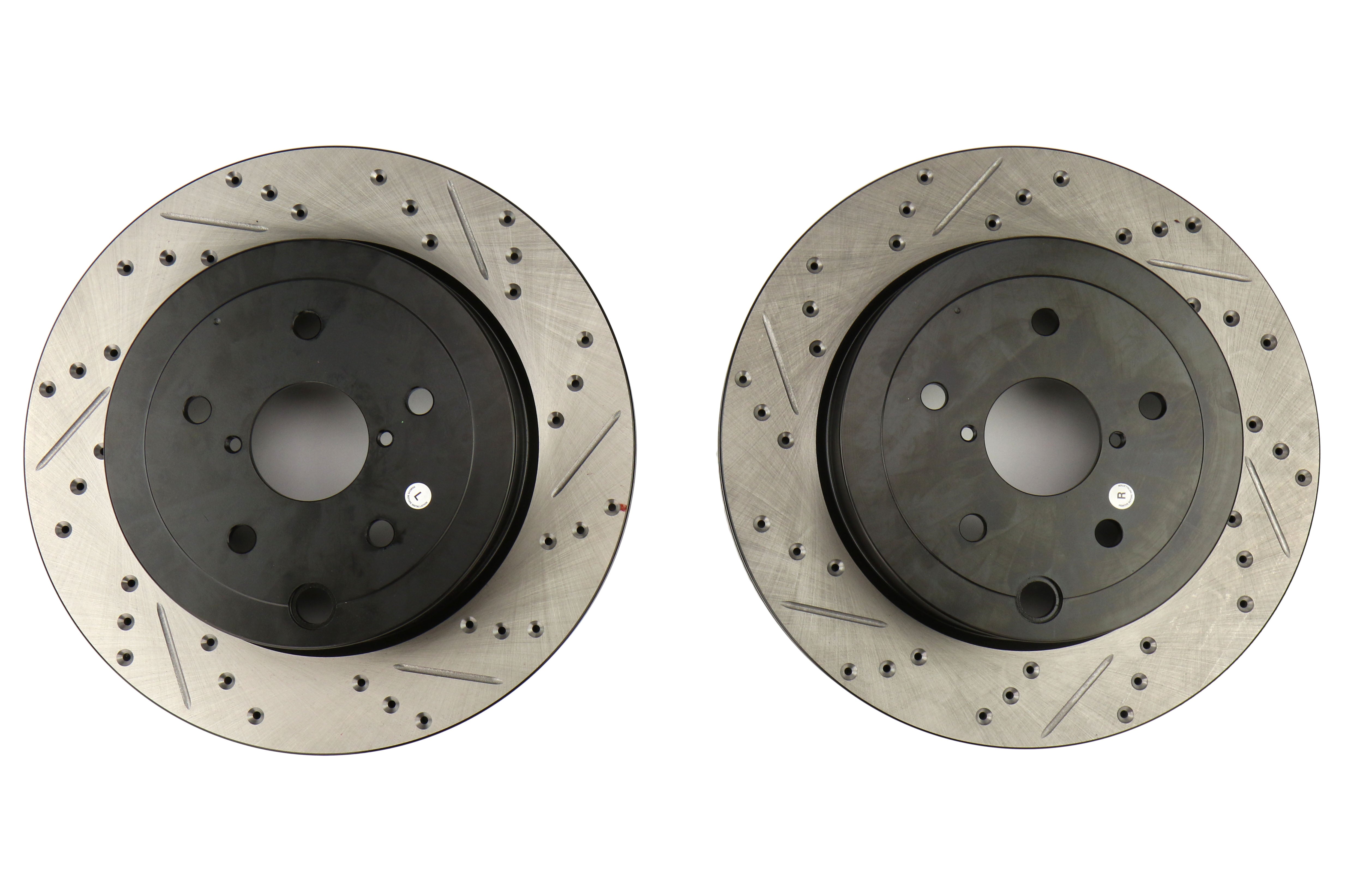 Stoptech Drilled and Slotted Rotor Pair Rear - 2008-2017 Subaru STI