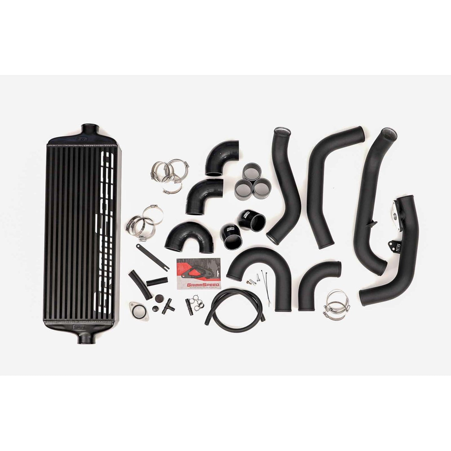 GrimmSpeed Front Mount Intercooler Kit Black Core w/ Black Piping - 2015-2021 Subaru WRX / STI