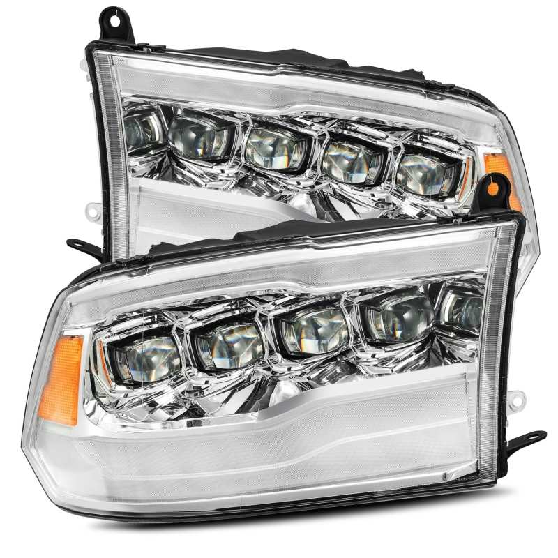 AlphaRex 09-18 Dodge Ram 1500HD NOVA LED Projector Headlights Plank Style Design Chrome w/DRL